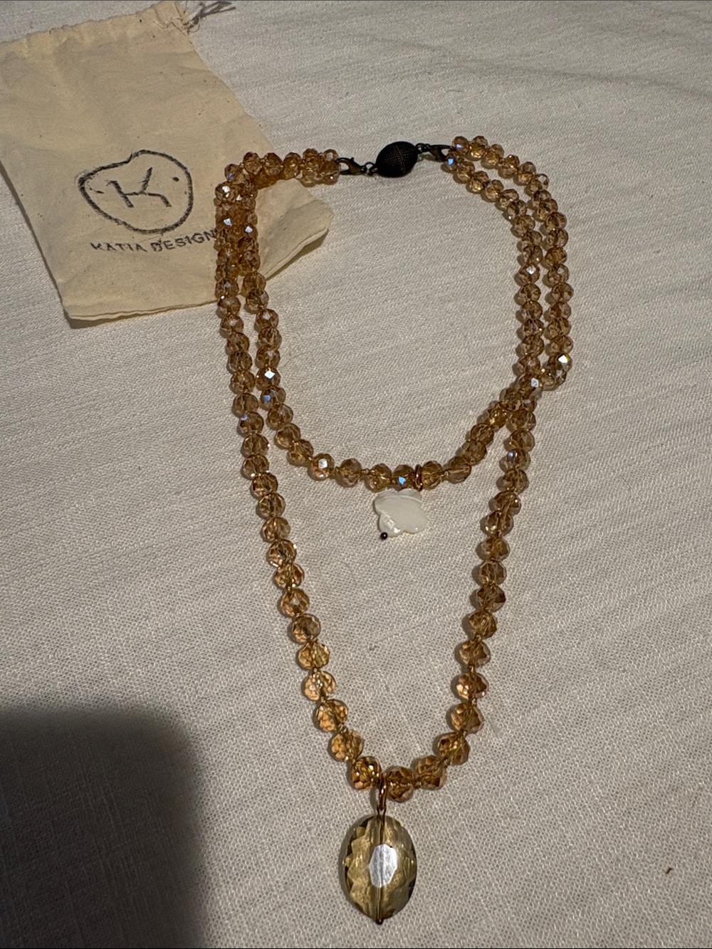 Katia Designs Crystal Double Strand Necklace